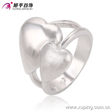 Anillos de plata simples de la joyería de las mujeres populares del último diseño con diseño doble del corazón- 13564